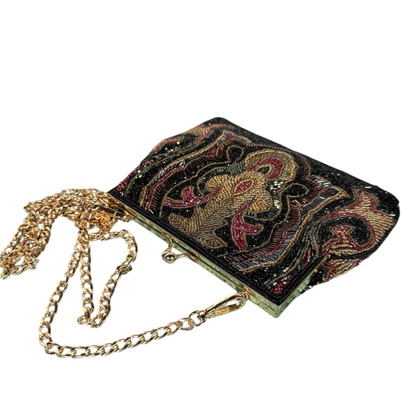 VINTAGE Elegant Hand Beaded Evening Clutch Handbag - Picture 4 of 9